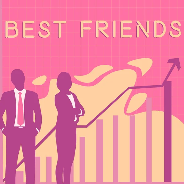 Conceptual Caption Best Friends Business Idea Person You Value Other — Fotografia de Stock