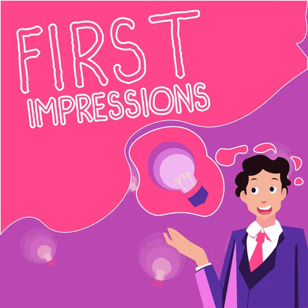 Text Sign Showing First Impressions Concept Meaning What Person Thinks — Photo