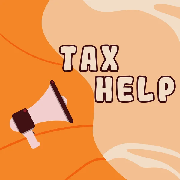 Conceptual Caption Tax Help Business Concept Assistance Compulsory Contribution State — 스톡 사진