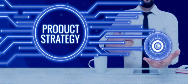 Conceptual Caption Product Strategy Business Overview Long Term Plan Development —  Fotos de Stock