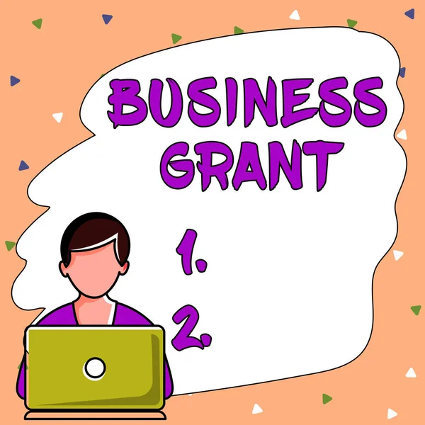 Text caption presenting Business Grant, Internet Concept Working strategies accomplish objectives