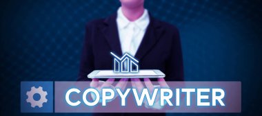 Hand writing sign Copywriter, Business overview writing the text of advertisements or publicity material