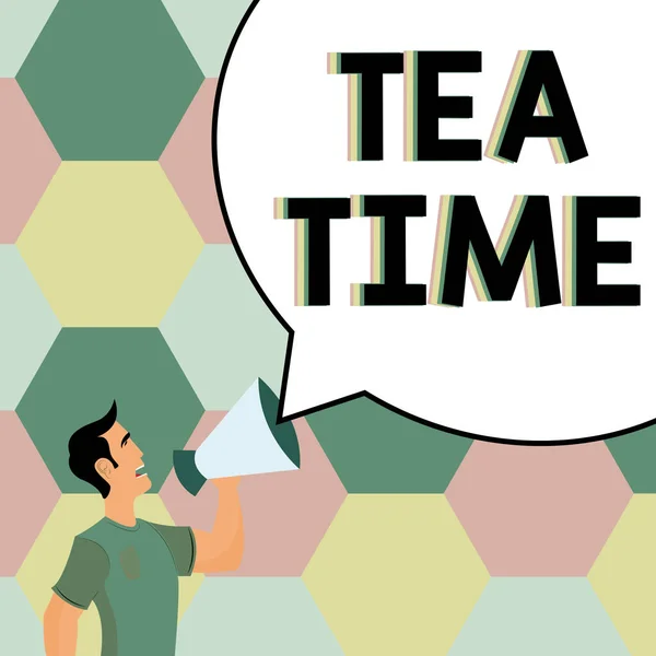 Inspiration Showing Sign Tea Time Business Approach Time Afternoon Some — 스톡 사진