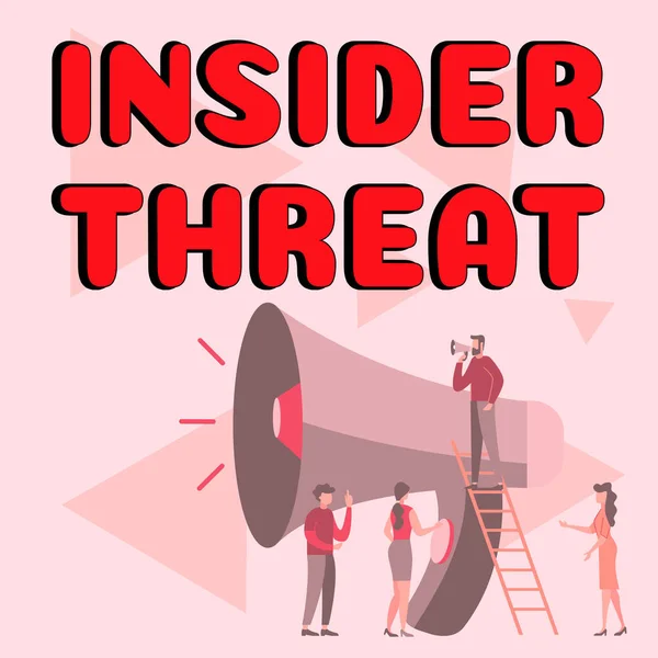 Inspiration Showing Sign Insider Threat Business Concept Security Threat Originates — Foto Stock