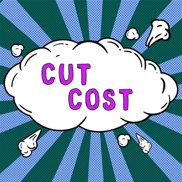 Text Sign Showing Cut Cost Business Approach Measures Implemented Reduced — Foto Stock