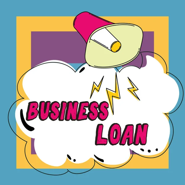 书面文字 显示商业贷款 信用抵押贷款 财政援助 现金垫款 — 图库照片