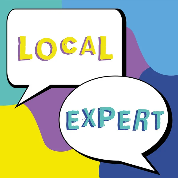 Textschild Zeigt Local Expert Business Ansatz Bietet Expertise Und Unterstützung — Stockfoto