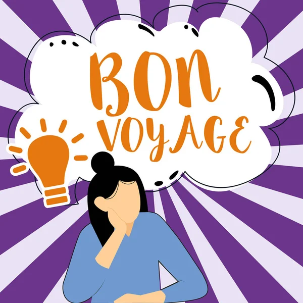Text Showing Inspiration Bon Voyage Internet Concept Used Express Good — Foto Stock