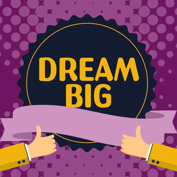Teks Tulisan Tangan Dream Big Pendekatan Bisnis Untuk Memikirkan Sesuatu — Stok Foto