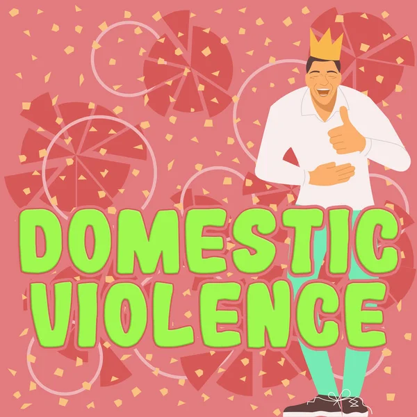 手写文本家庭暴力 概念照片 家庭暴力或家庭成员的虐待行为 — 图库照片