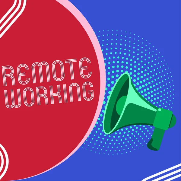 Tekstbord Met Remote Working Word Geschreven Situatie Waarin Een Werknemer — Stockfoto