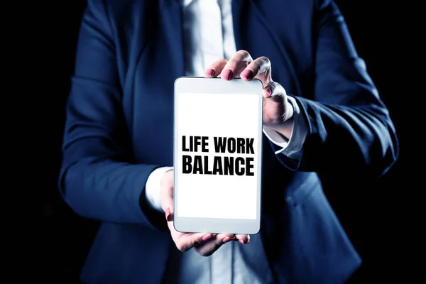 Conceptual caption Life Work Balance, Business overview stability person needs between his job and personal time