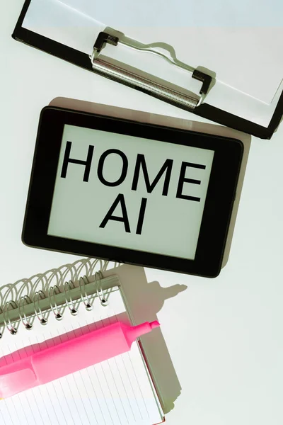 Conceptual caption Home Ai, Business showcase home solution that enables automating the bulk of electronic