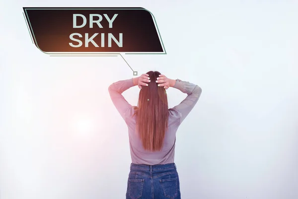 Sign Displaying Dry Skin Business Overview Uncomfortable Condition Marked Scaling — Stock Photo, Image
