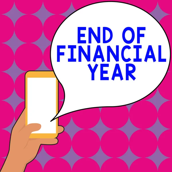 Hand Writing Sign End Financial Year Conceptual Photo Revise Edit — Fotografia de Stock