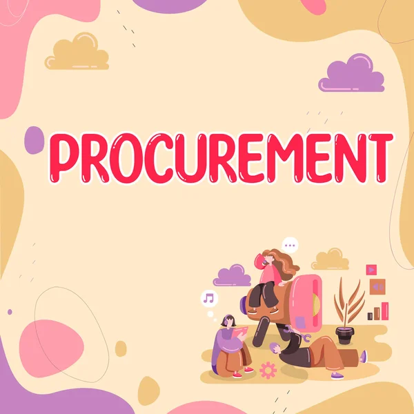 Writing Displaying Text Procurement Business Idea Procuring Purchase Equipment Supplies — Zdjęcie stockowe