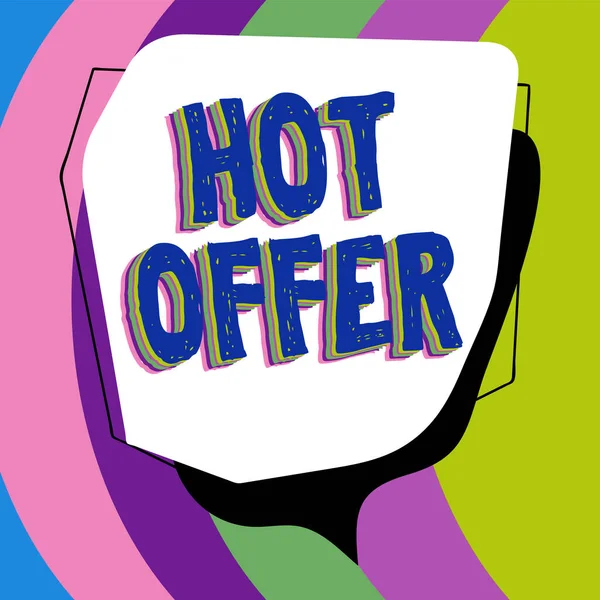 Inspiration Showing Sign Hot Offer Internet Concept Product Programme Offered — Stockfoto