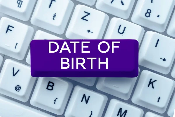 Inspiration showing sign Date Of Birth, Concept meaning Day when someone is born new baby coming pregnant lady