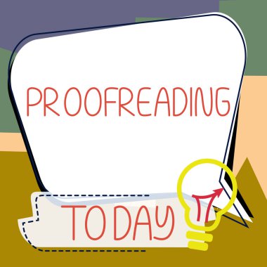 Text sign showing Proofreading, Word for act of reading and marking spelling, grammar and syntax mistakes clipart
