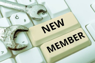 Writing displaying text New Member, Business concept recruiting employee to company or team Birth of fresh child