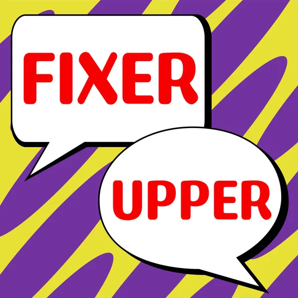 Conceptual Display Fixer Upper Word Written House Need Repairs Used — Fotografia de Stock