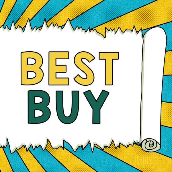 Text Bildtext Presenterar Best Buy Begreppet Betyder Mest Fördelaktig Kombination — Stockfoto