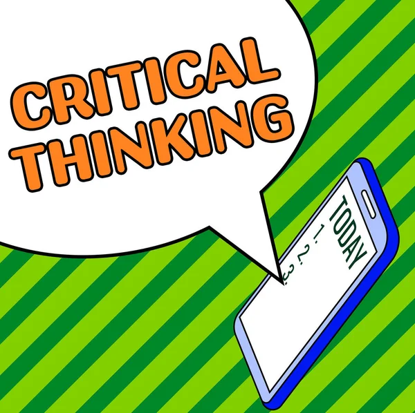 Text Caption Presenting Critical Thinking Business Showcase Sequence Stages Project — Foto de Stock