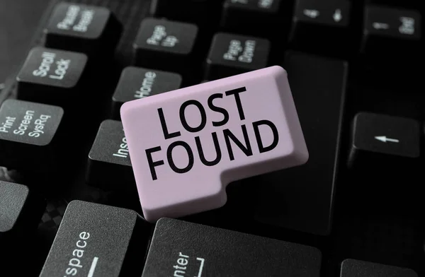 Sign Displaying Lost Found Conceptual Photo Things Left May Retrieve — Stock Photo, Image