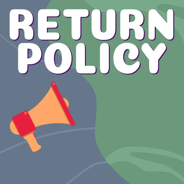 Sign Displaying Return Policy Üzleti Ötlet Adóvisszatérítés Retail Terms Conditions — Stock Fotó