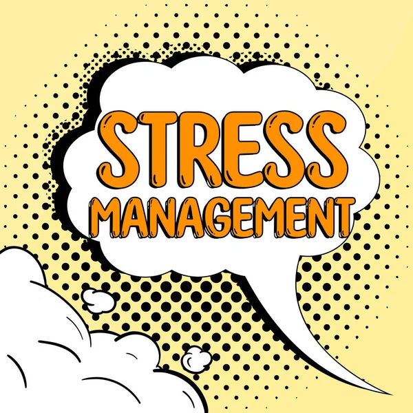 Text sign showing Stress Management, Internet Concept learning ways of behaving and thinking that reduce stress