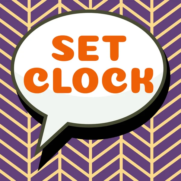 Writing Displaying Text Set Clock Business Showcase Put Right Time — Zdjęcie stockowe