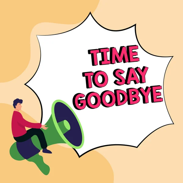 Написання Тексту Час Попрощатися Інтернет Концепція Прощання Довго Побачимося Поки — стокове фото