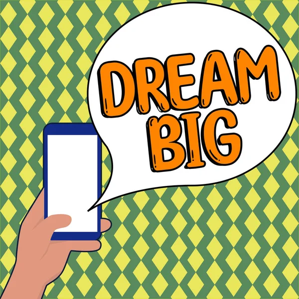 Text Bildtext Som Presenterar Dream Big Business Overview Att Tänka — Stockfoto