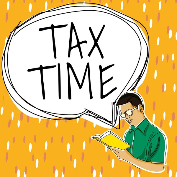 Text Showing Inspiration Tax Time Business Showcase Compulsory Contribution State — Fotografia de Stock