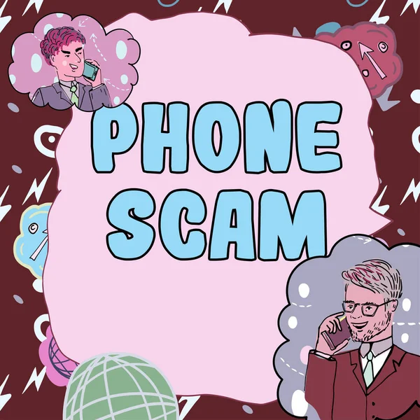 Text Bildtext Presenterar Telefon Bluff Affärsstrategi Oönskade Samtal För Att — Stockfoto