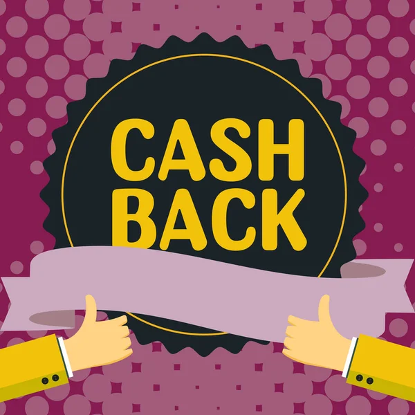 Handskrift Text Cash Back Word För Incitament Erbjuds Köpare Viss — Stockfoto