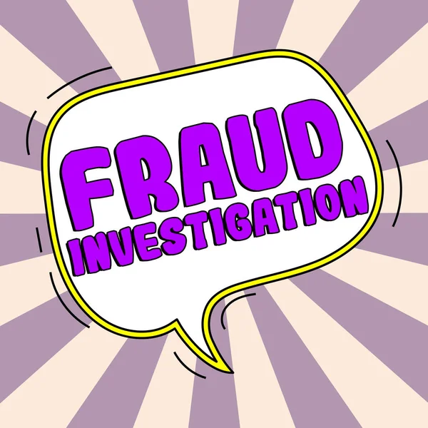 Написание Отображения Текста Fraud Investigation Word Written Process Determining Whether — стоковое фото