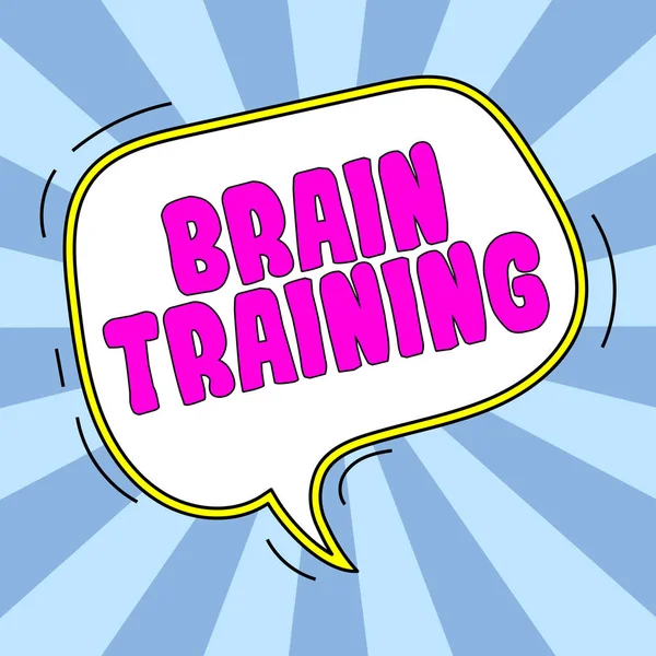 Text Sign Showing Brain Training Business Concept Mental Activities Maintain — Fotografia de Stock