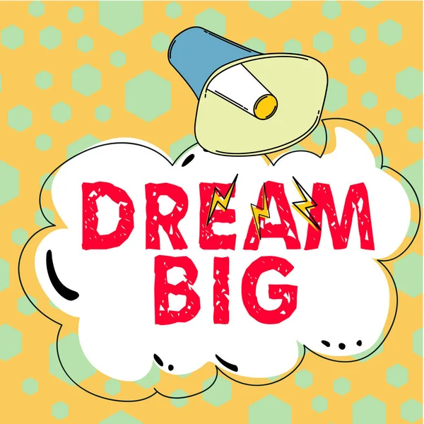 Tampilan Konseptual Dream Big Ide Bisnis Untuk Memikirkan Sesuatu Yang — Stok Foto