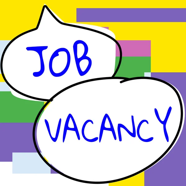 Writing displaying text Job Vacancy, Internet Concept empty or available paid place in small or big company