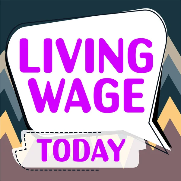 Text Caption Presenting Living Wage Business Idea Wage High Enough — Fotografia de Stock