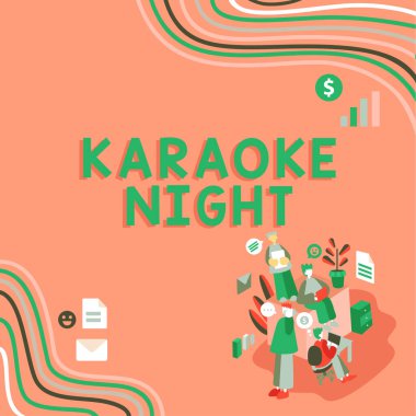 Bir makine tarafından çalınan enstrümantal müzik eşliğinde şarkı söyleyen Karaoke Gecesi, İş Konsepti Eğlencesi