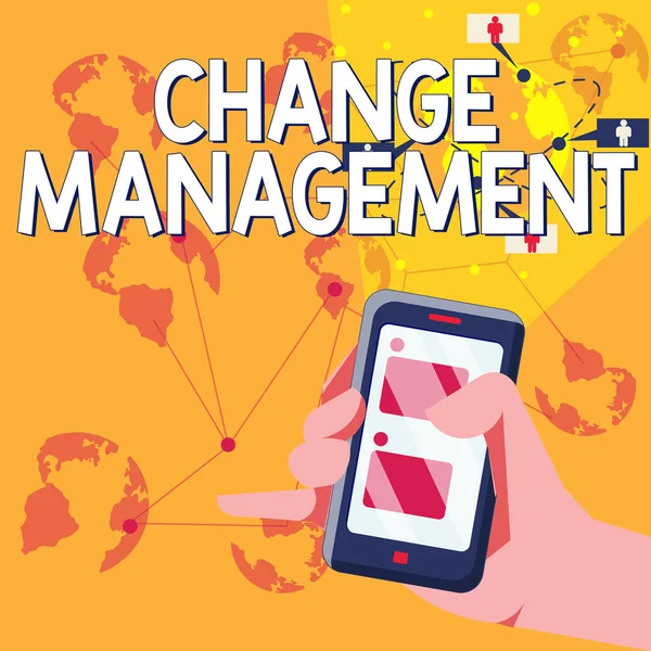 Conceptual Caption Change Management Internet Concept Replacement Management Organization New — стокове фото
