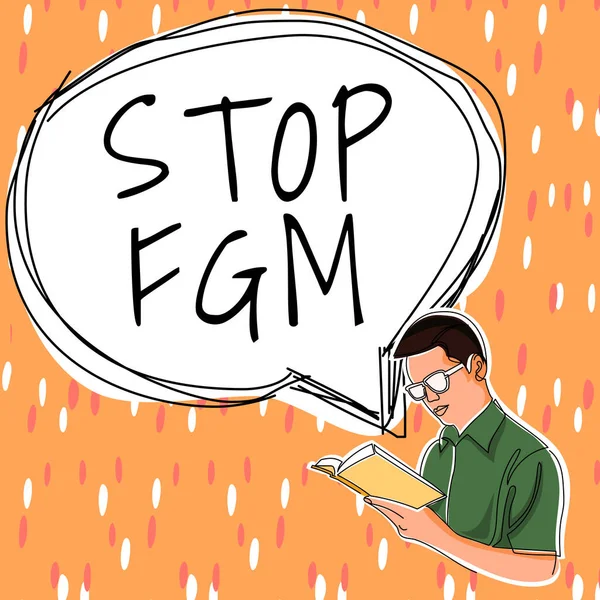 Text Sign Showing Stop Fgm Business Overview Put End Female — Zdjęcie stockowe