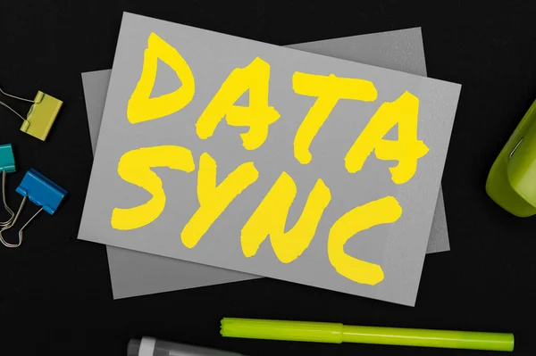 Tekst Met Inspiratie Data Sync Business Idee Data Die Continu — Stockfoto