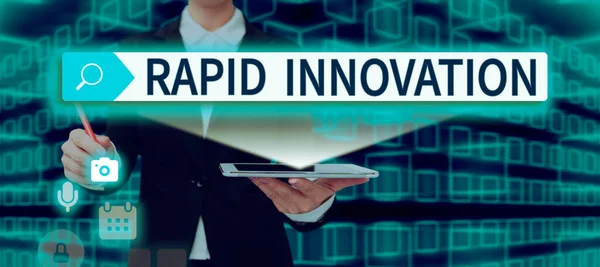 Inspiration Showing Sign Rapid Innovation Business Idea Characteristic Website Search — Fotografia de Stock