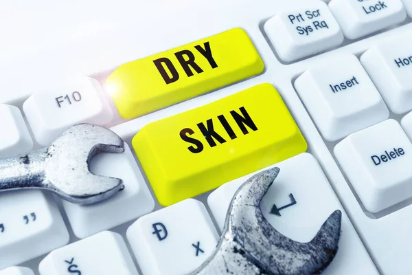 Sign Displaying Dry Skin Business Showcase Uncomfortable Condition Marked Scaling — Stock Photo, Image
