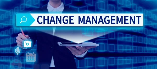 Conceptual Caption Change Management Business Showcase Replacement Leadership Organization New — Fotografia de Stock
