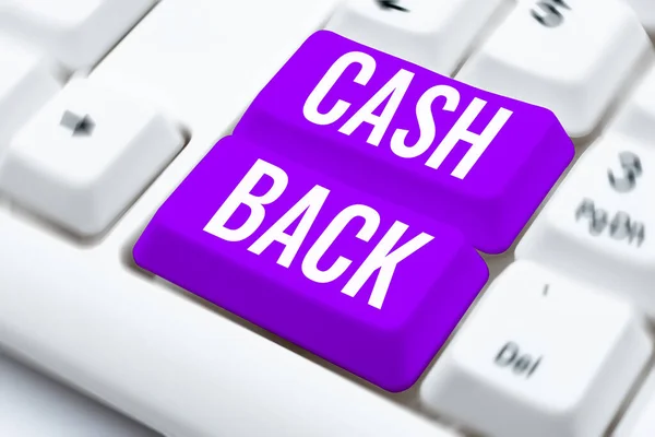 Inspiration showing sign Cash Back, Business showcase incentive offered buyers certain product whereby they receive cash