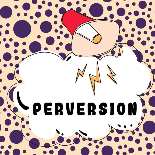Handwriting Text Perversion Business Idea Describes One Whose Actions Deemed — Foto de Stock